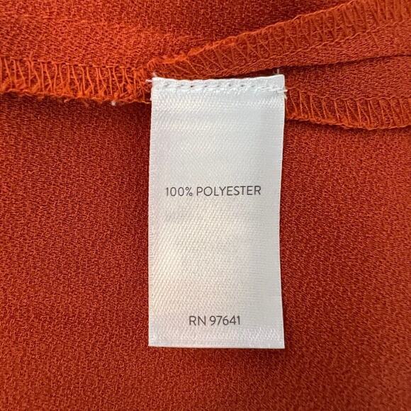 J Jill Womens Button Up Blouse Large Burnt Orange Rust Long Sleeve Knit Autumn - Picture 5 of 6